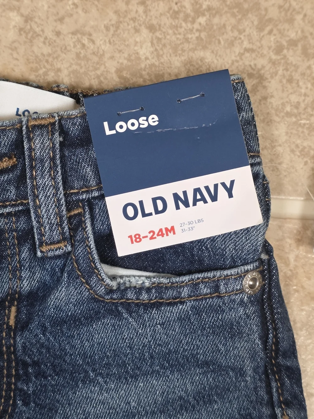Old Navy NWT Toddler Loose Fit Jeans 18-24M